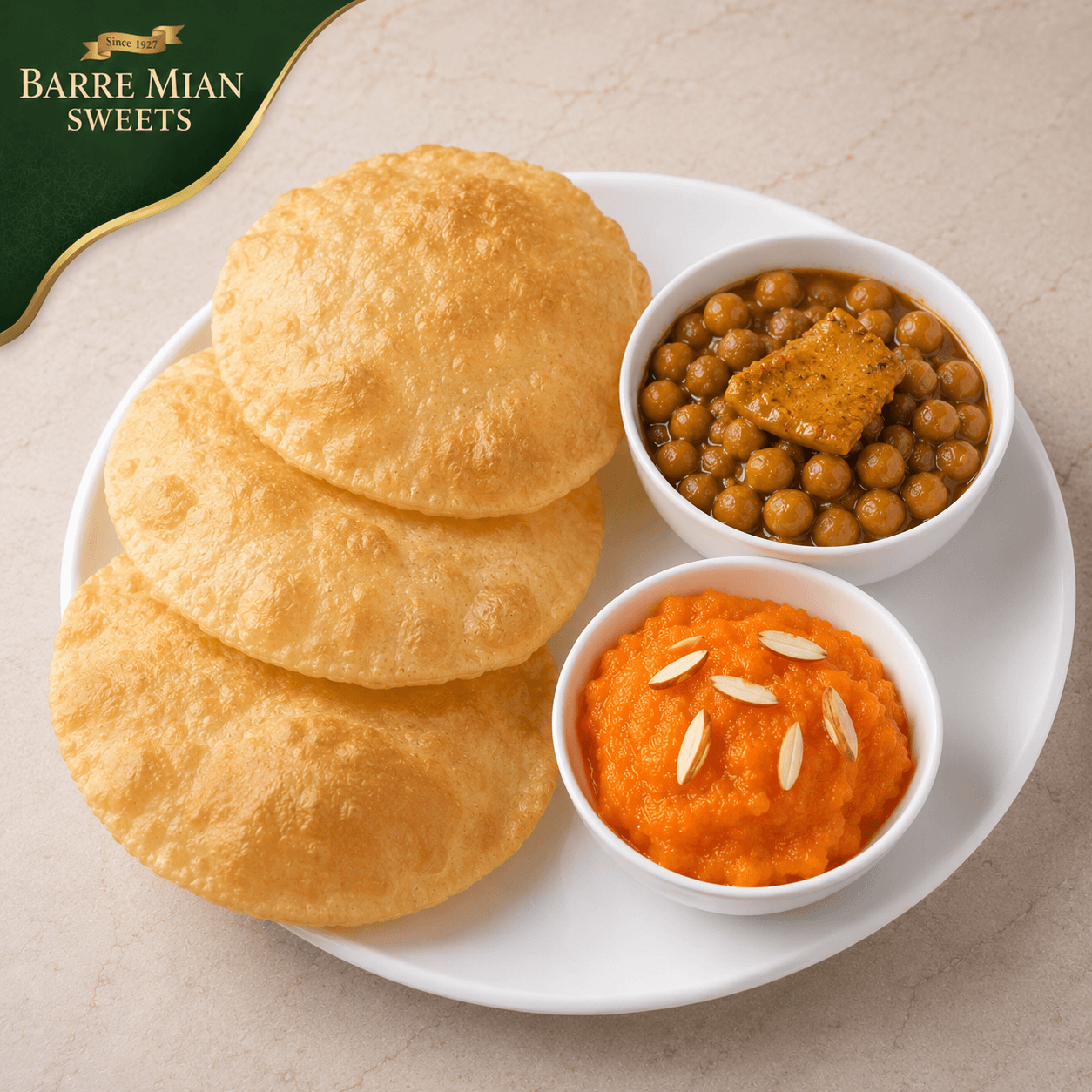 Fresh Halwa Puri Breakfast